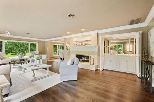 Living room with bar area