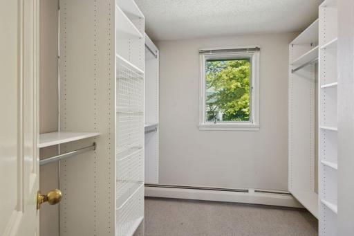 Walk-in closet in master bedroom