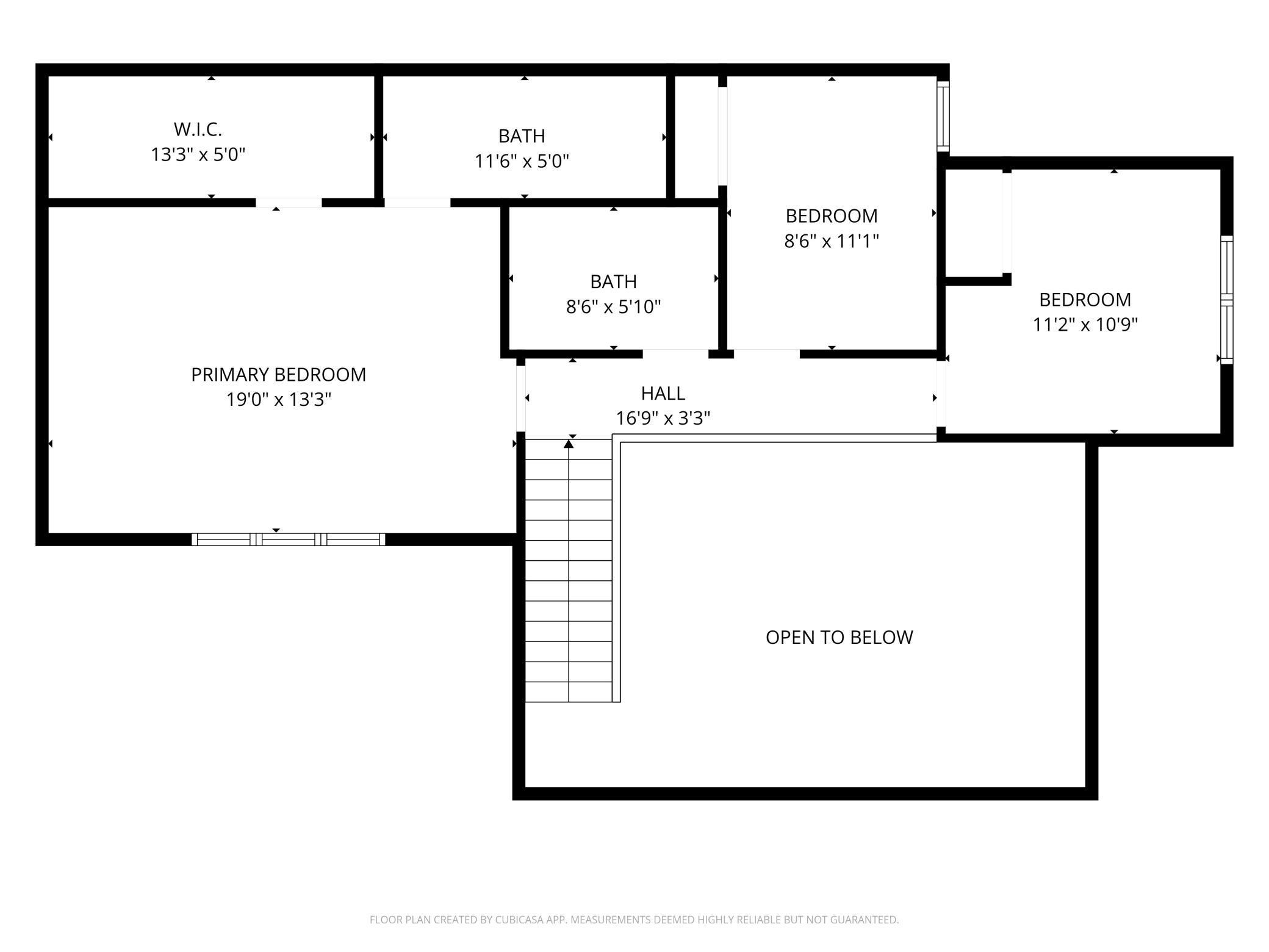 Upper level floor plan