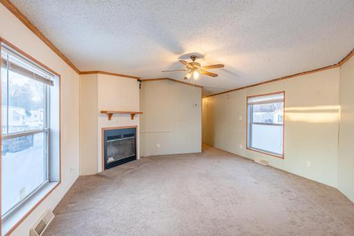 Living room with fireplace
