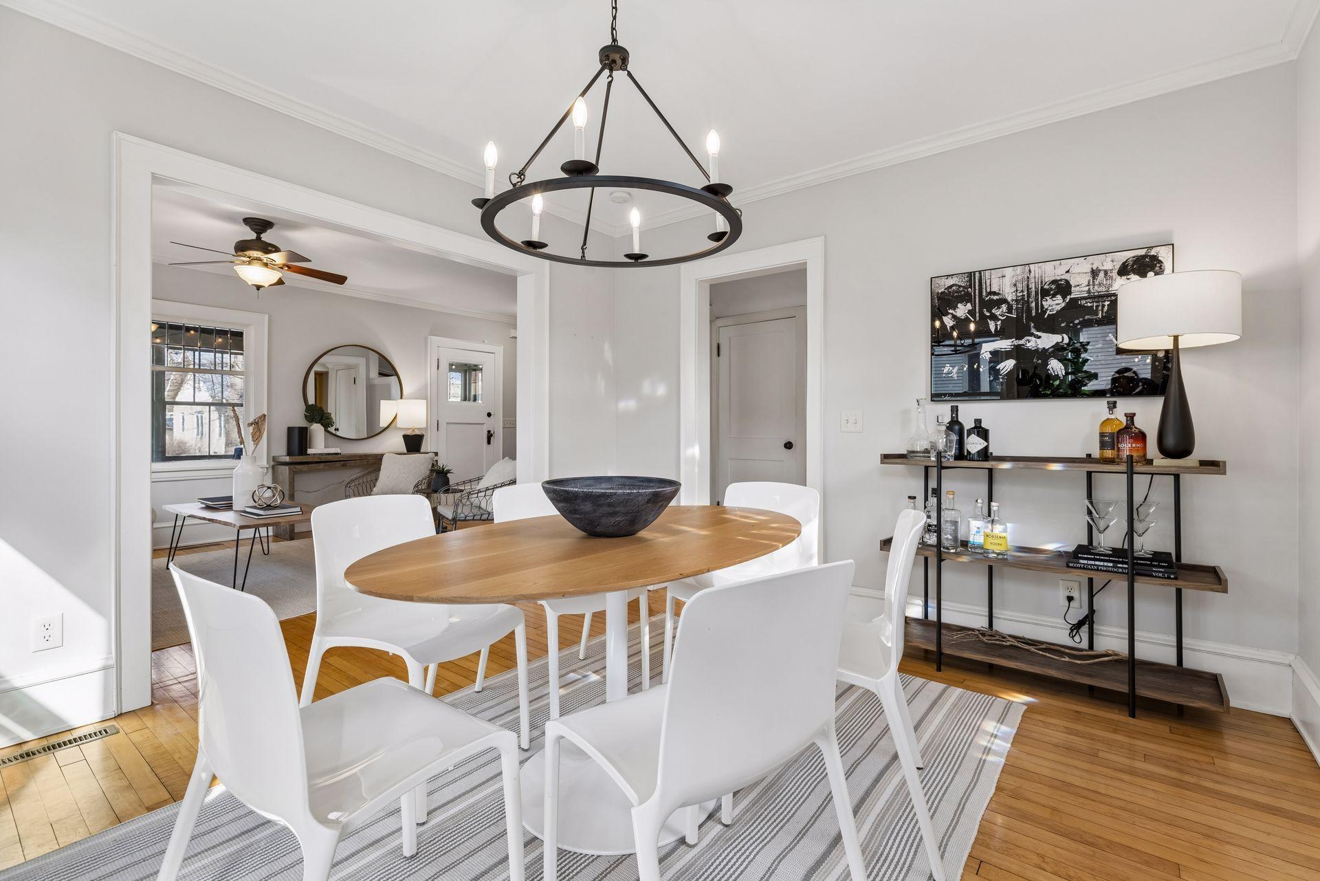 Dining room looking toward living room and kitchen