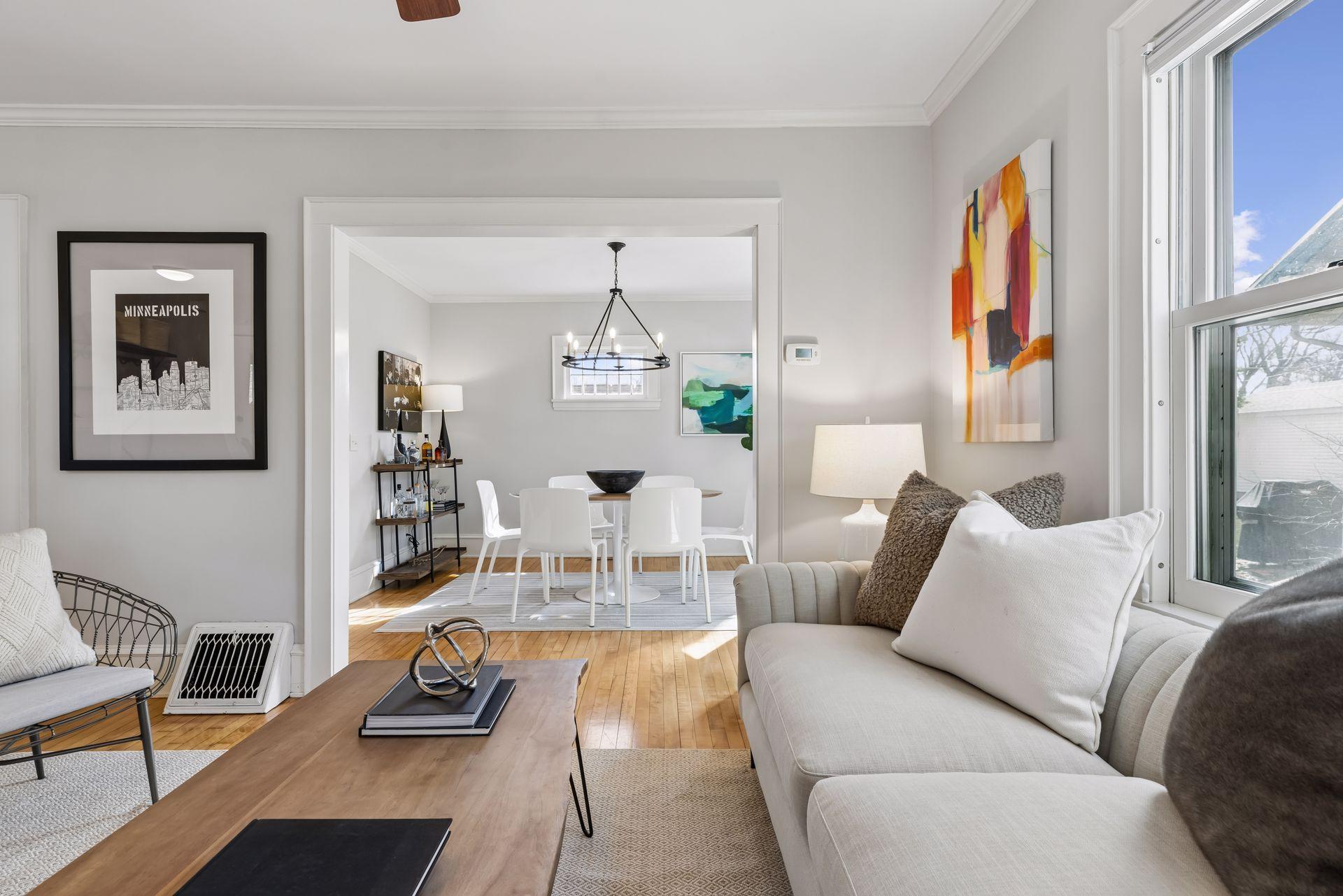 Looking toward the dining area from the living room