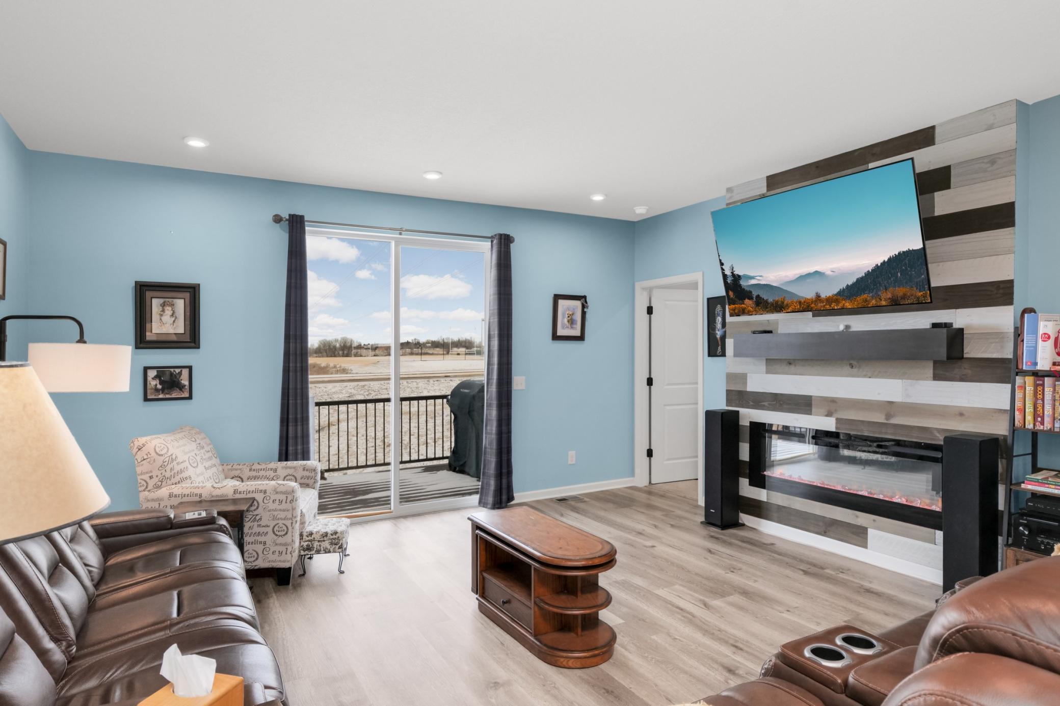 private deck off of the living room