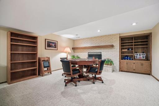 Game Area has a wood burning fireplace and is large enough for a billiards table