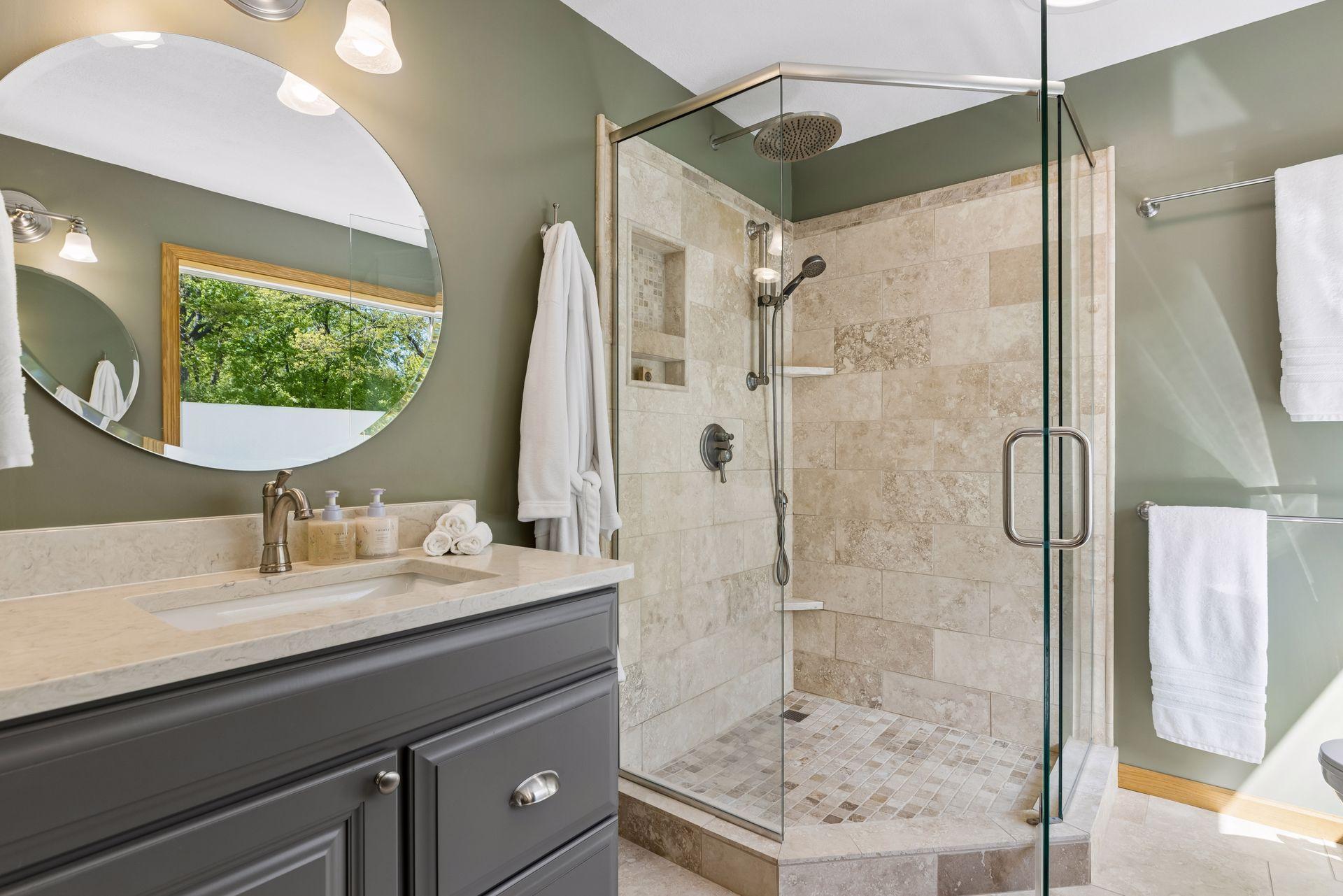 Clean, calming finishes create a relaxing retreat
