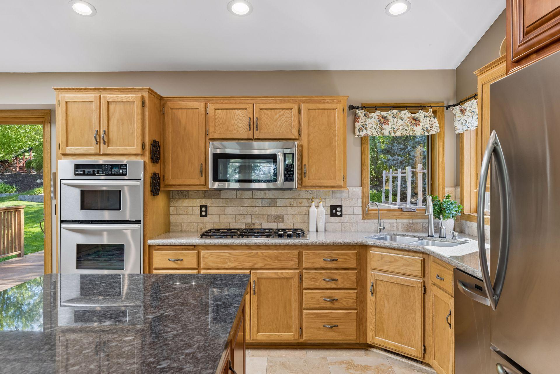 Large center island with abundant prep space