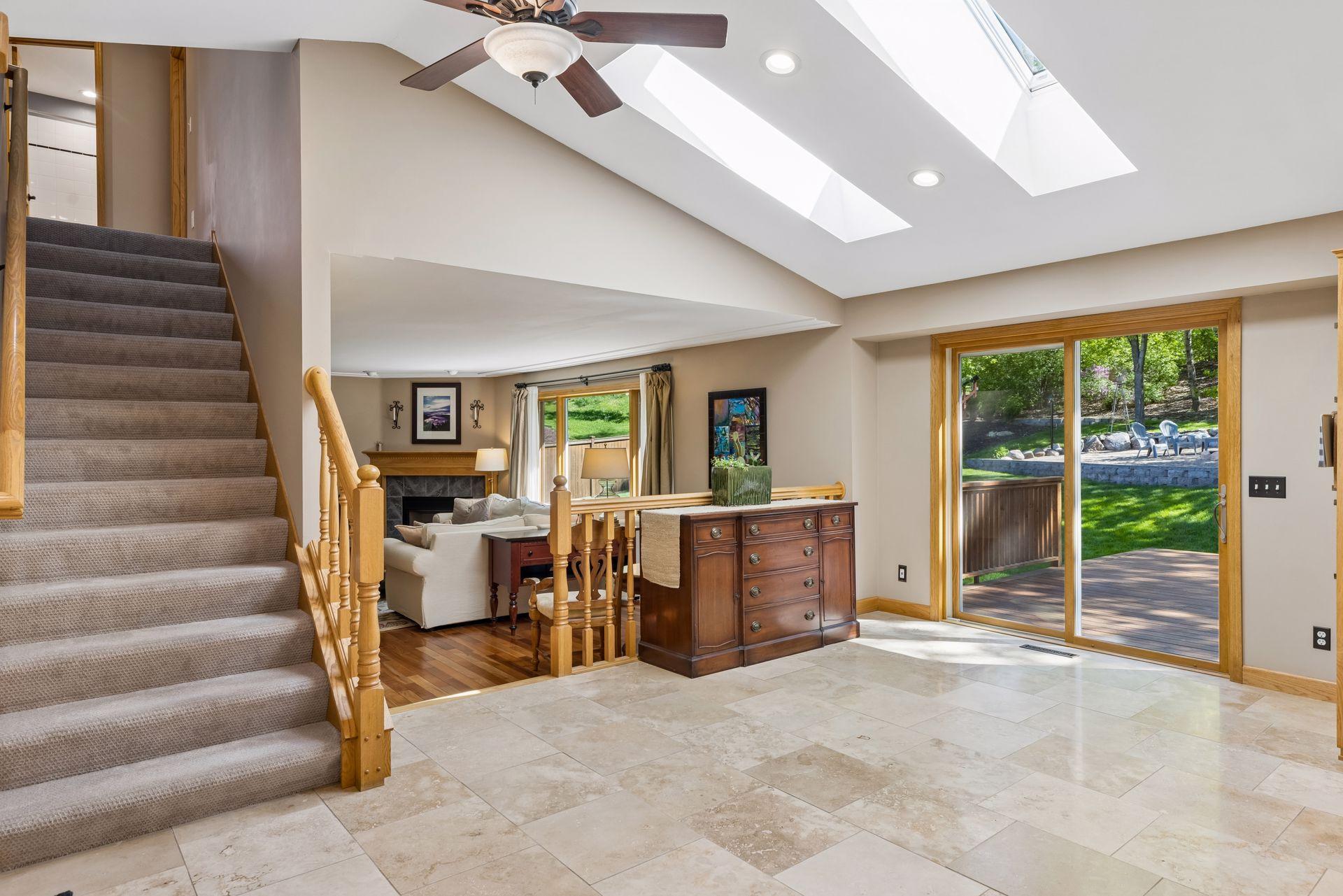 Seamless access to the backyard deck and patio