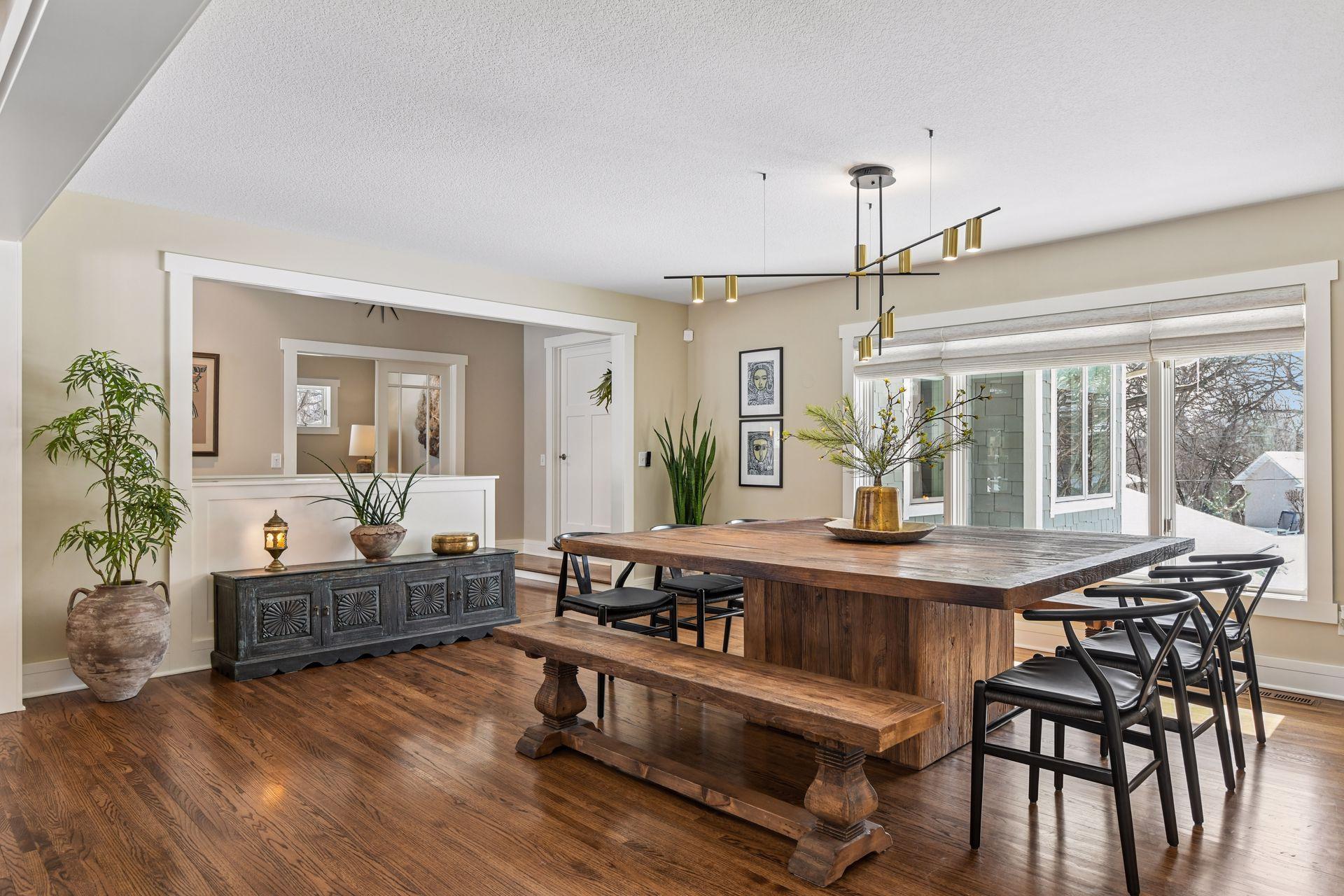 Welcoming informal dining room with space to entertain