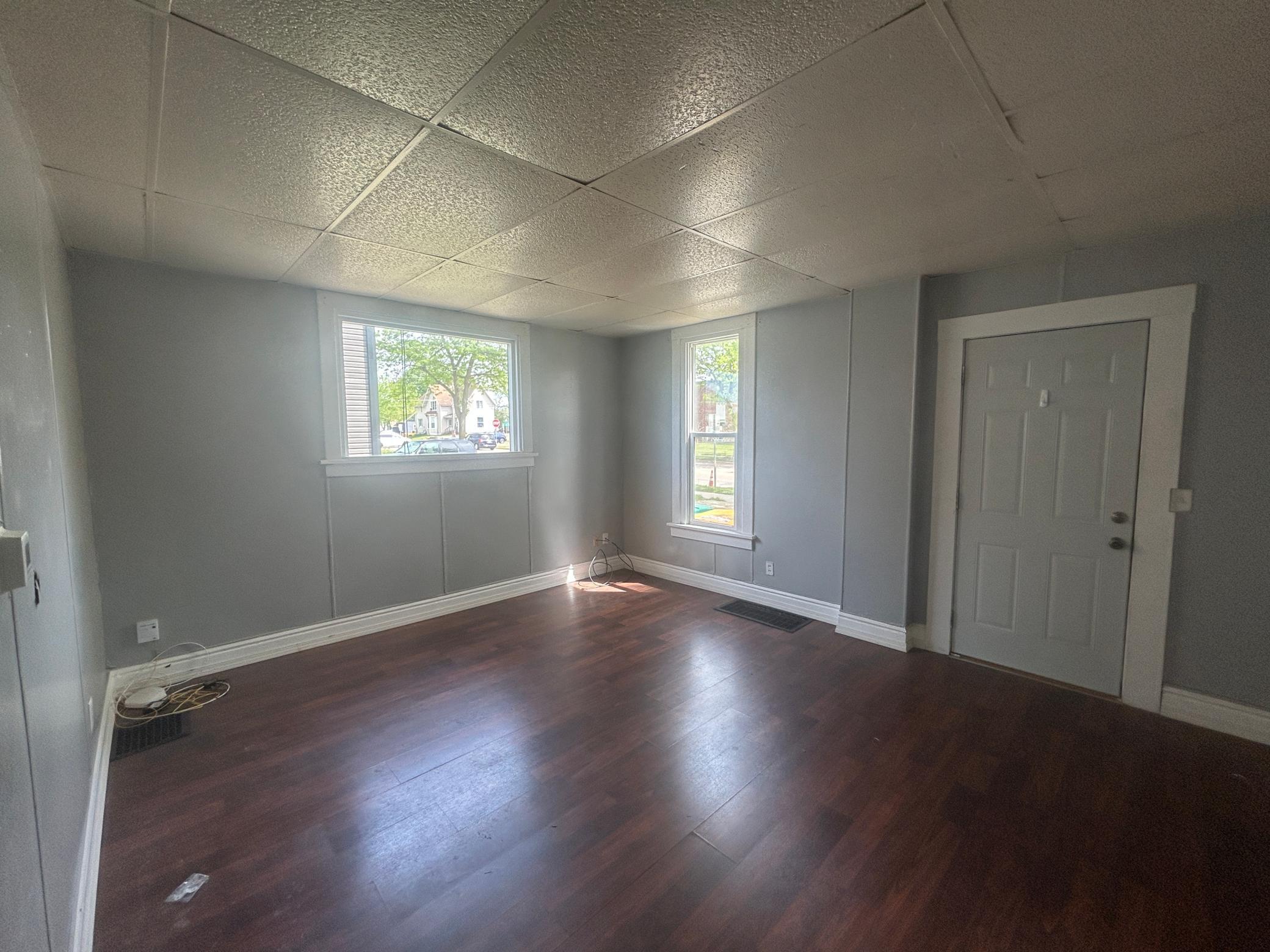Living room with updated flooring