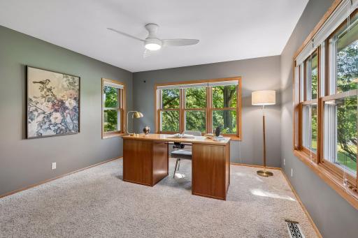 Spacious main-level office, thoughtfully designed for comfort and productivity.
