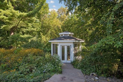 Charming gazebo overlooking Nine Mile Creek.