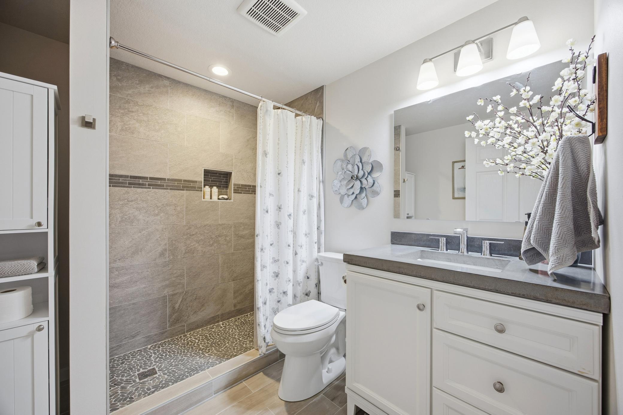 Tile Shower Bathroom Lower Level