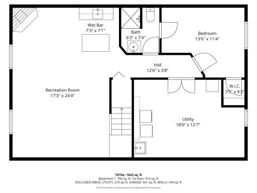 The lower level floor plan