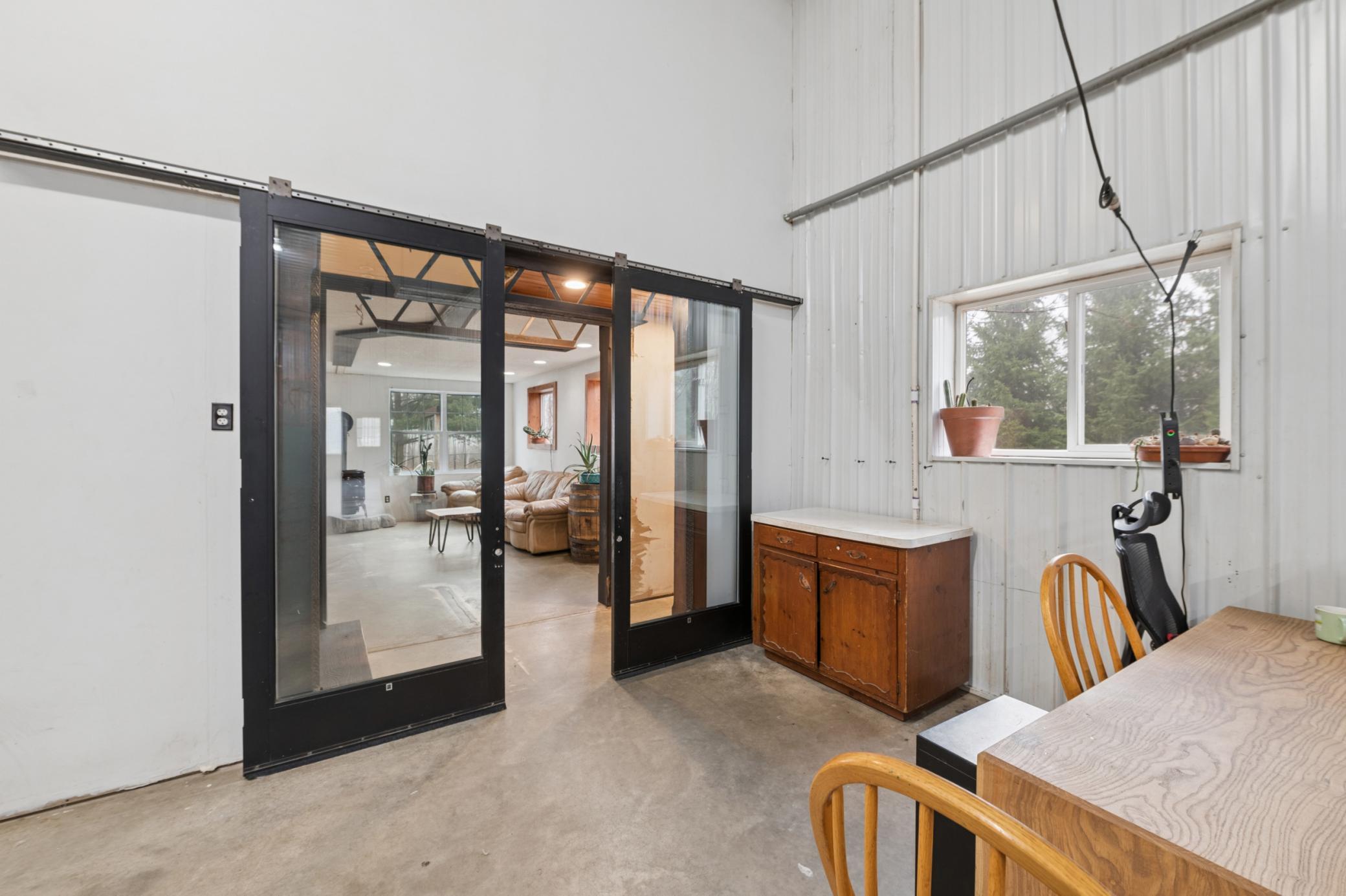 House entrance from the shop area.