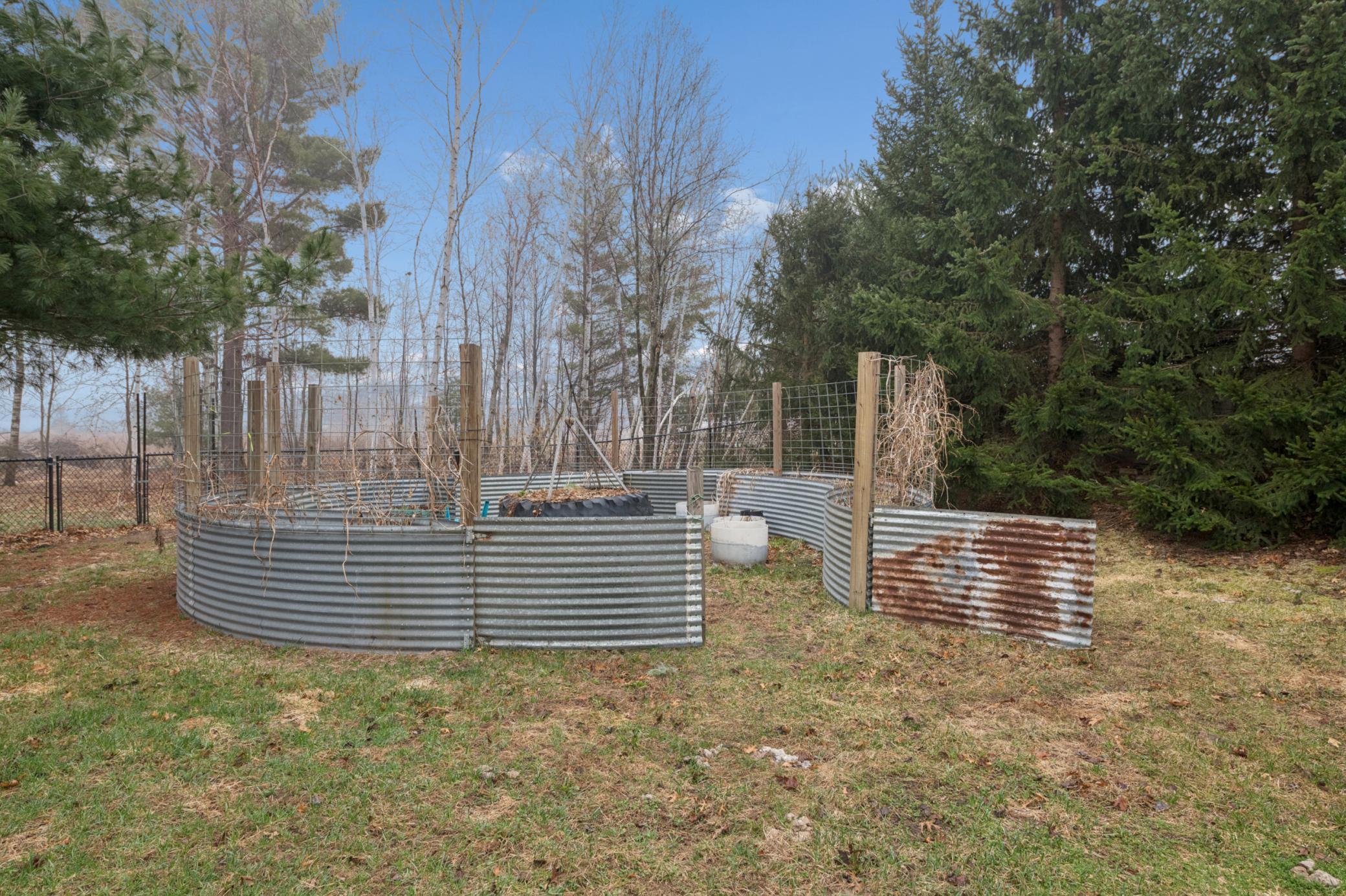 Garden area protected from nature.