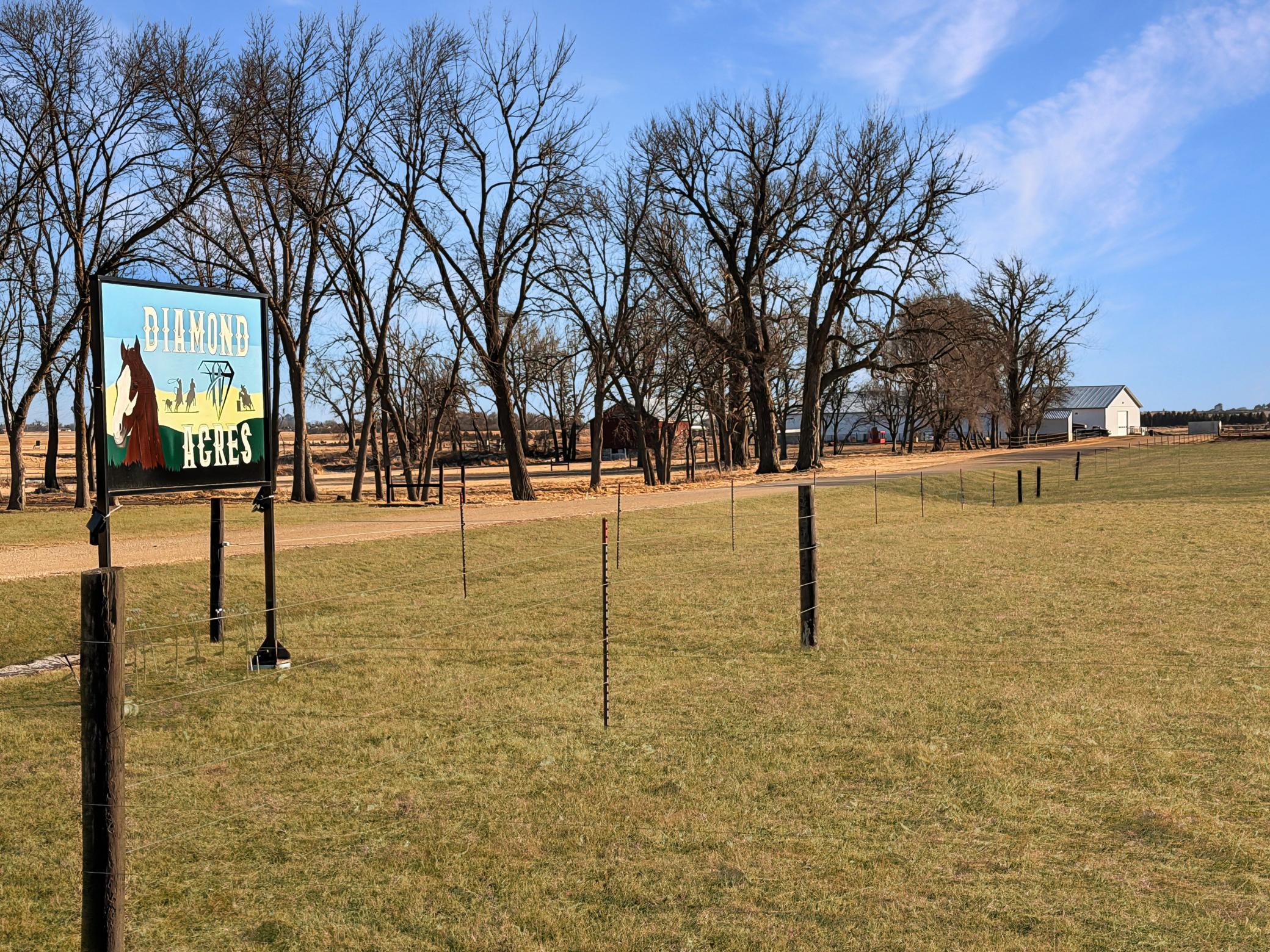 Sign greeting you as you drive up the long private driveway
