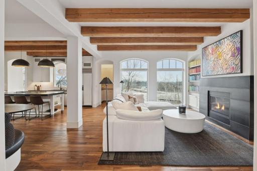 Family Room extends out from kitchen