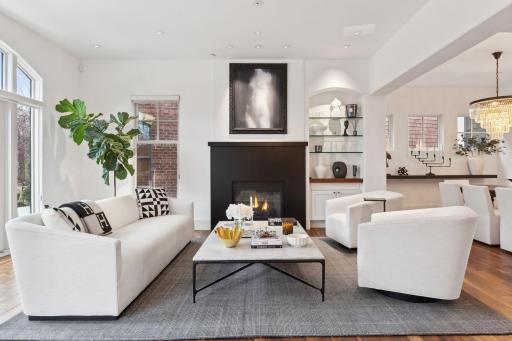 Living room with gas fireplace