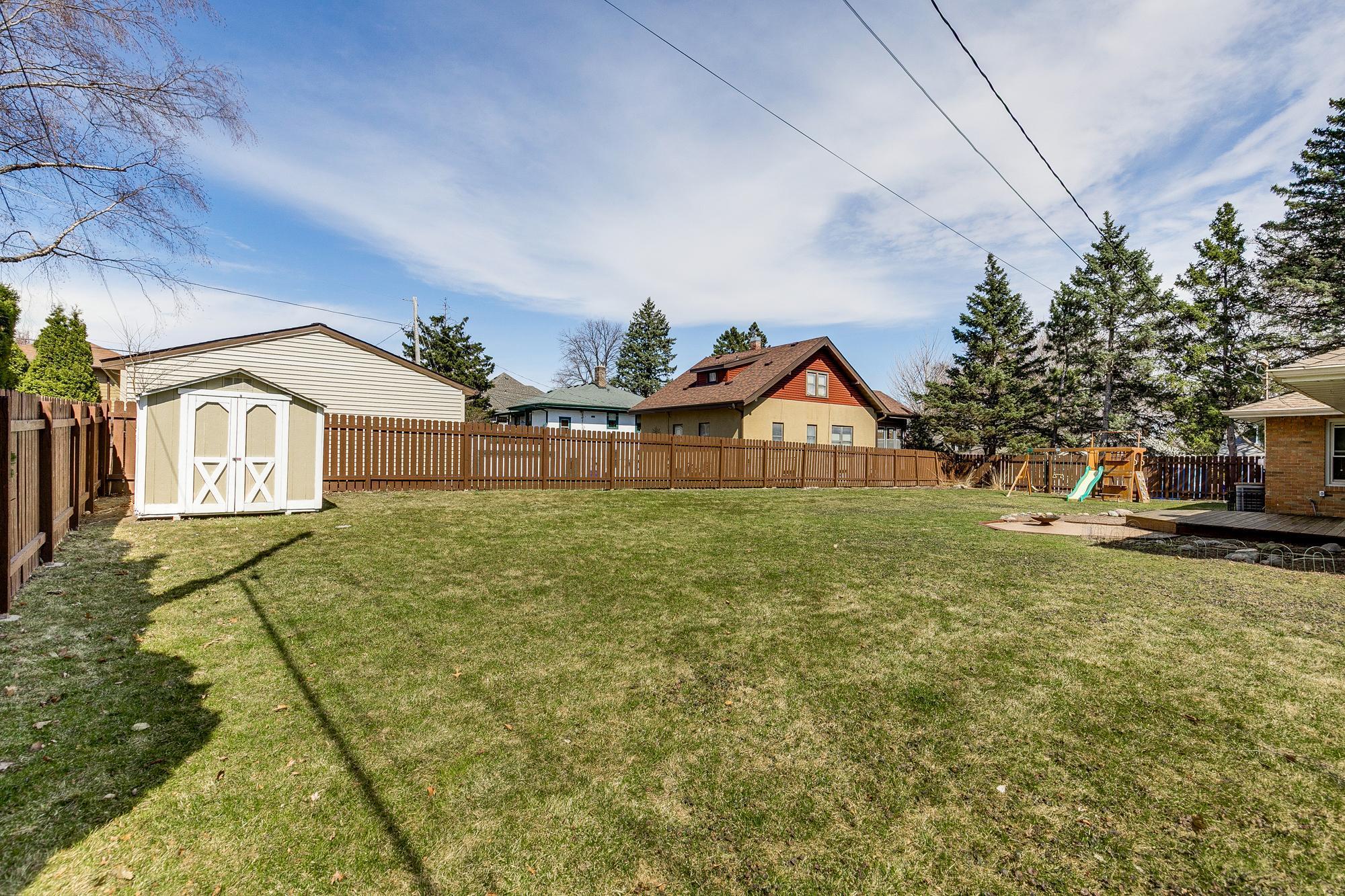 Fully fenced backyard