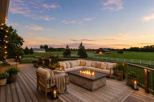 Perfect spot to enjoy the evening and unwind! AI enhanced.