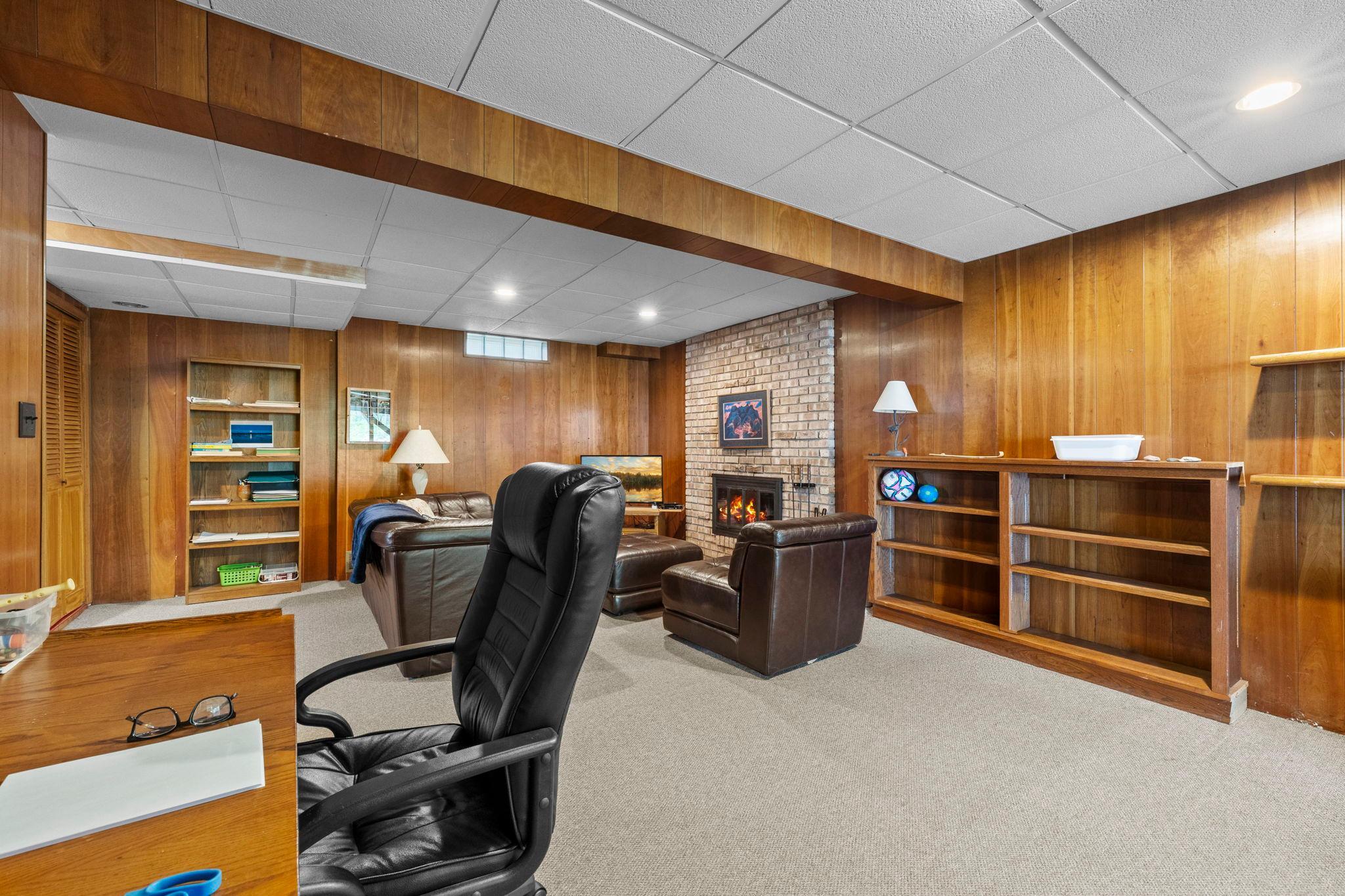 Home office space in lower level