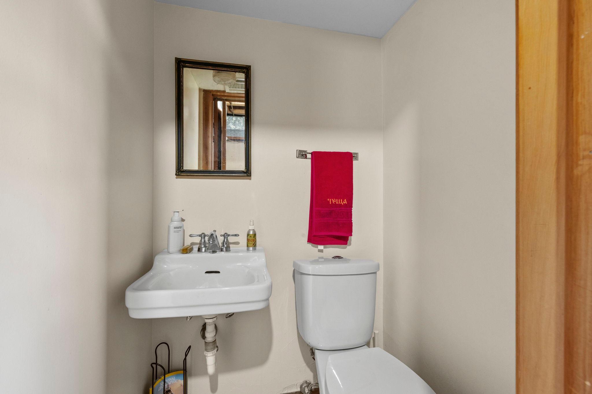 Lower level half bath