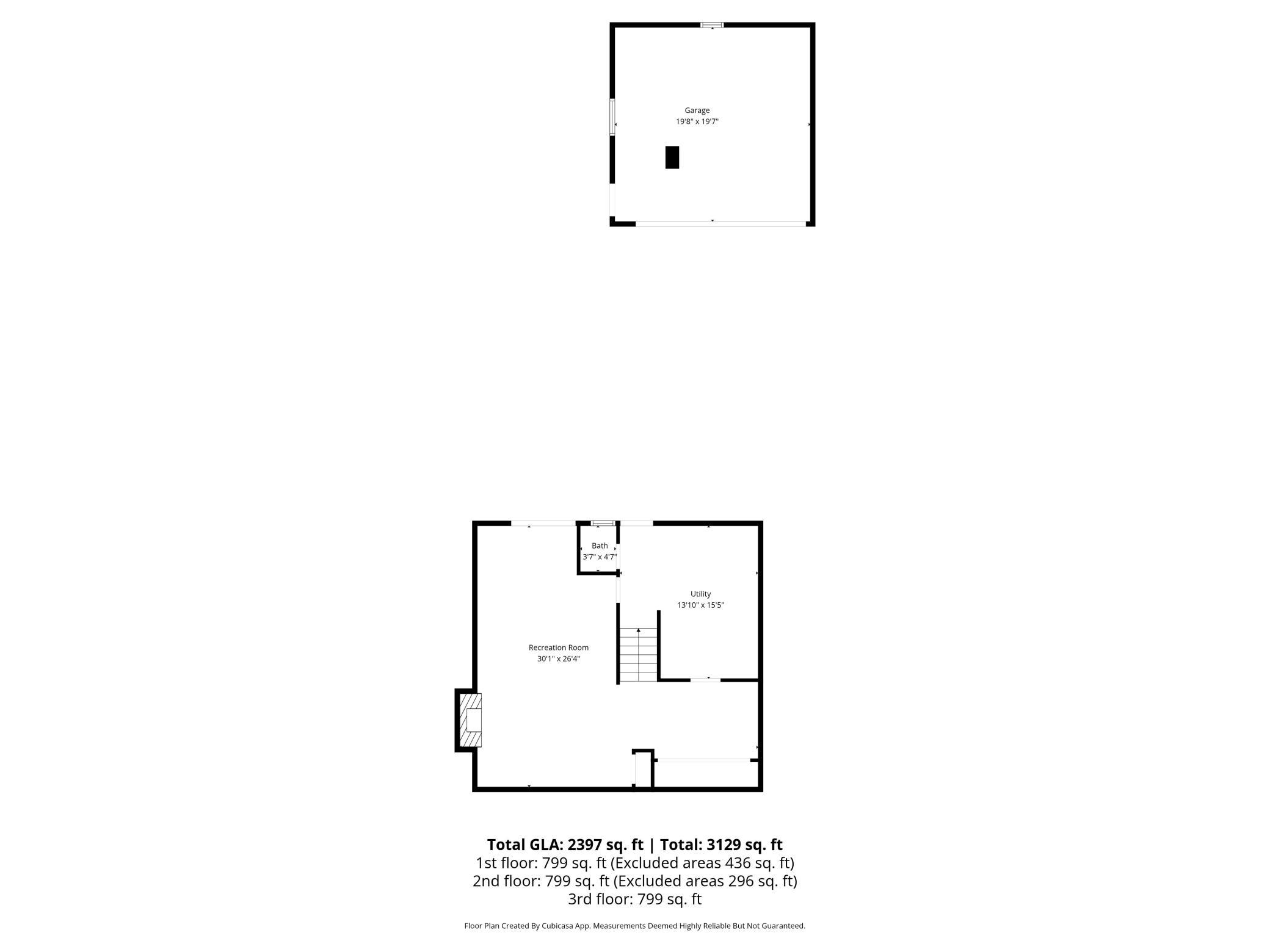 Lower level and garage floor plan