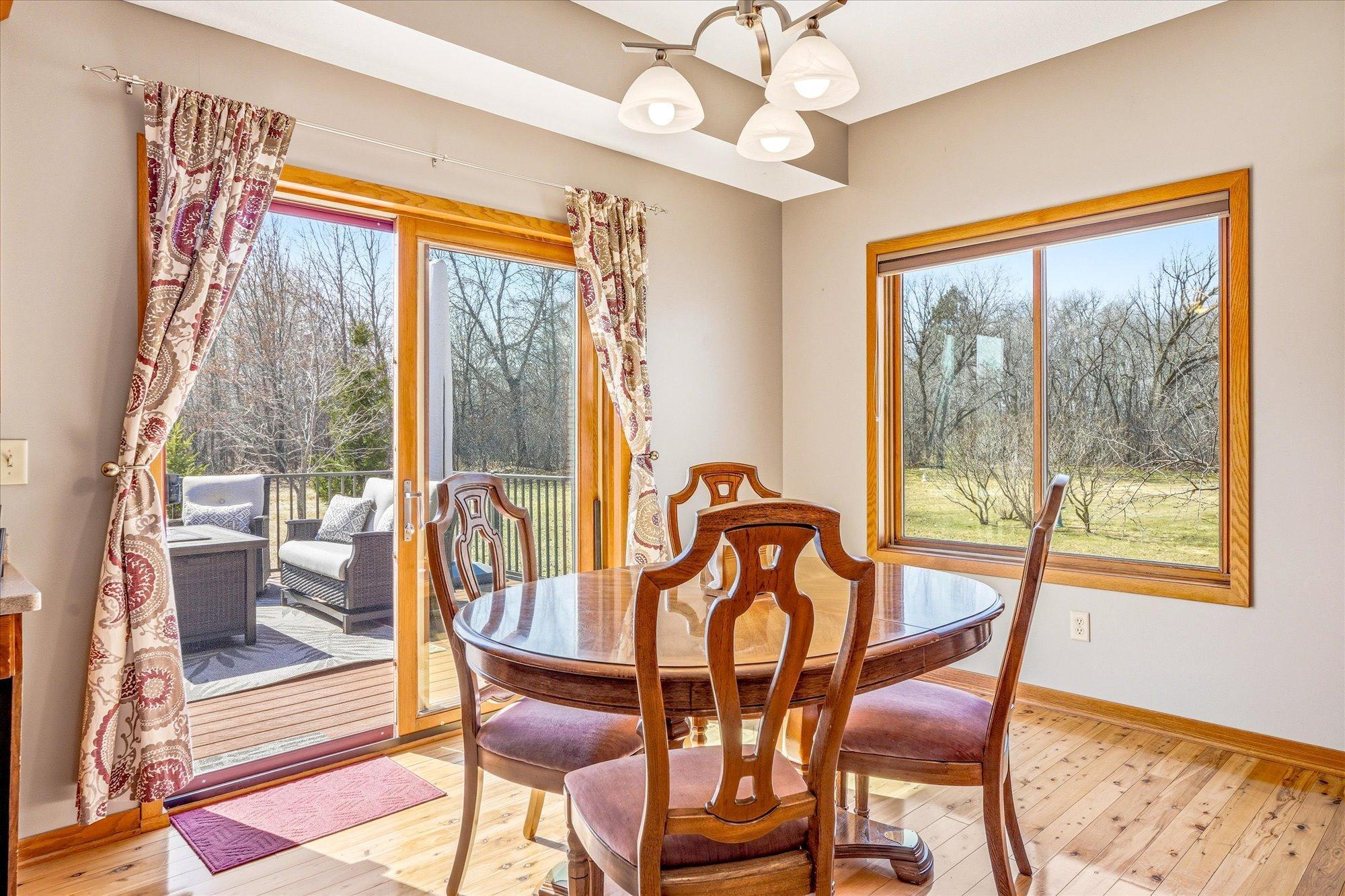 Plenty of natural light coming into the dining area