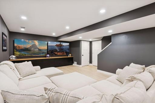 Additional closet storage and mechanical room. All doors on lower level are solid core. Walls and ceiling were insulated with Rockwool sound insulation to lower sound transfer to upstairs.