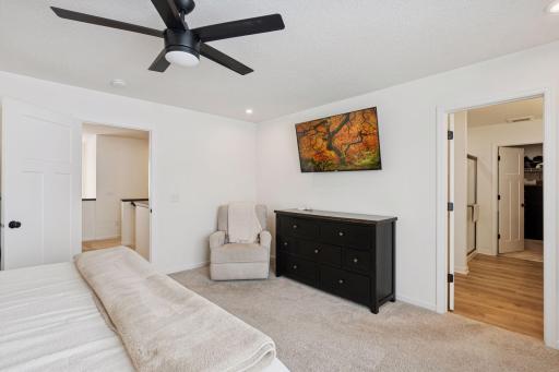 Ample size primary with additional space for additional furniture and recessed LED lighting.