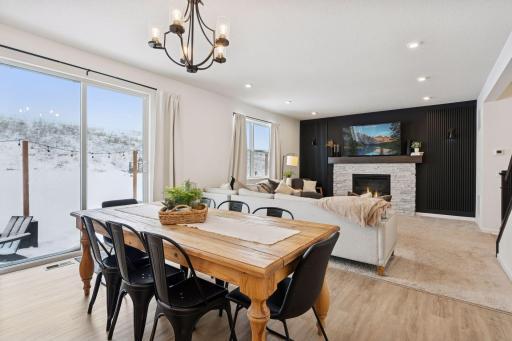 Large dining room space able to fit large dining room tables.