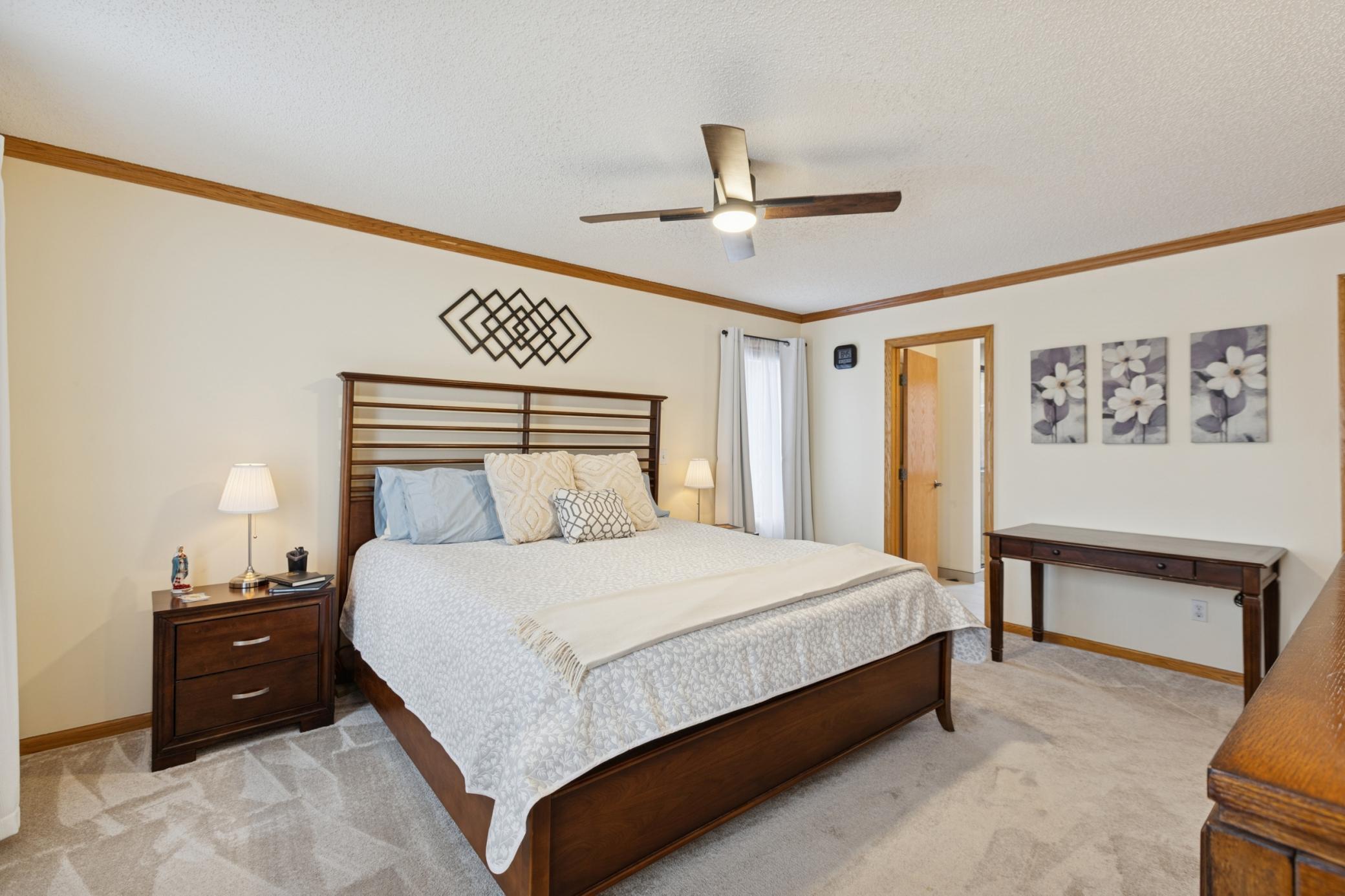 Spacious primary suite with peaceful views and a private bath for true retreat-style living.