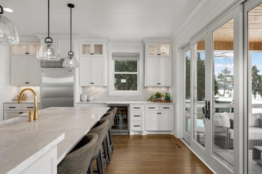 Sliding open the patio doors allows you to take in the fresh breeze from the lake.