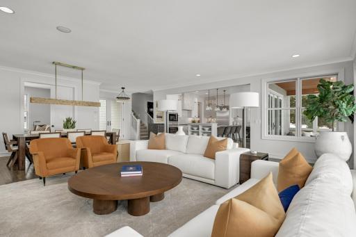 From the comfort of the living room, you can stay connected to the heart of the home with this open floor plan.