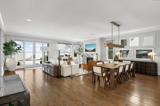 As you enter the home, you are greeted by stunning lake views complemented by high quality interior finishes and thoughtful craftsmanship throughout.