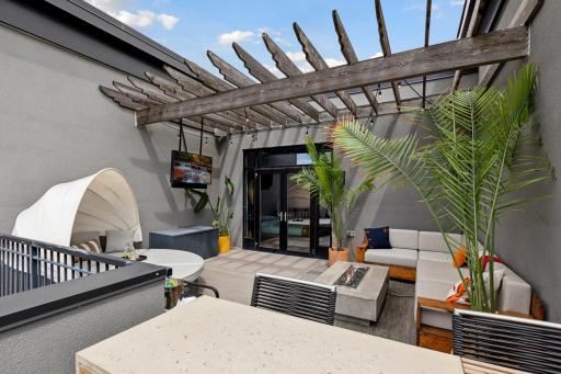 One of the largest private rooftop decks in the city, this space is rare, refined, and ready for entertaining.