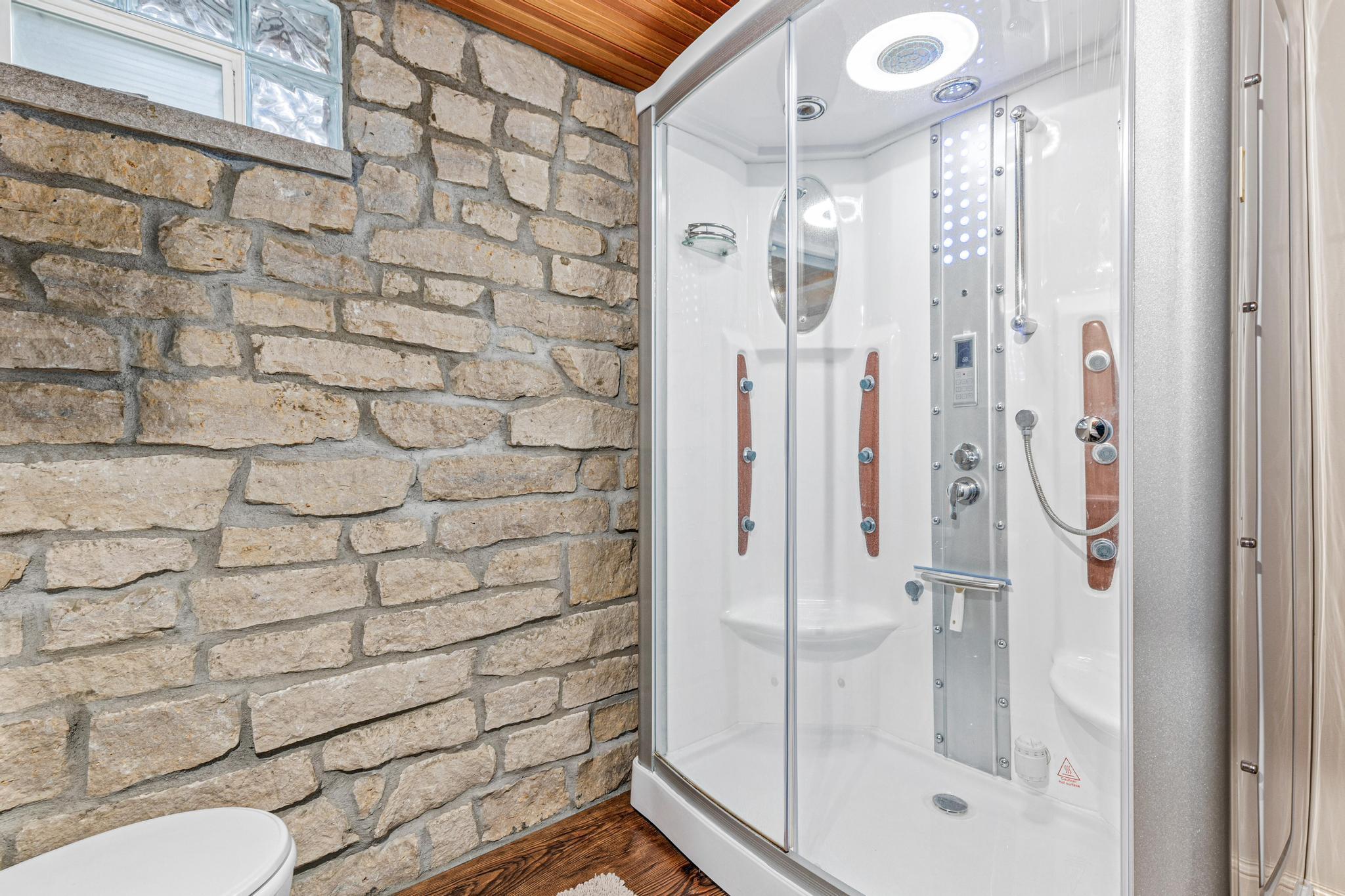 STEAM SHOWER LOWER LEVEL BATHROOM