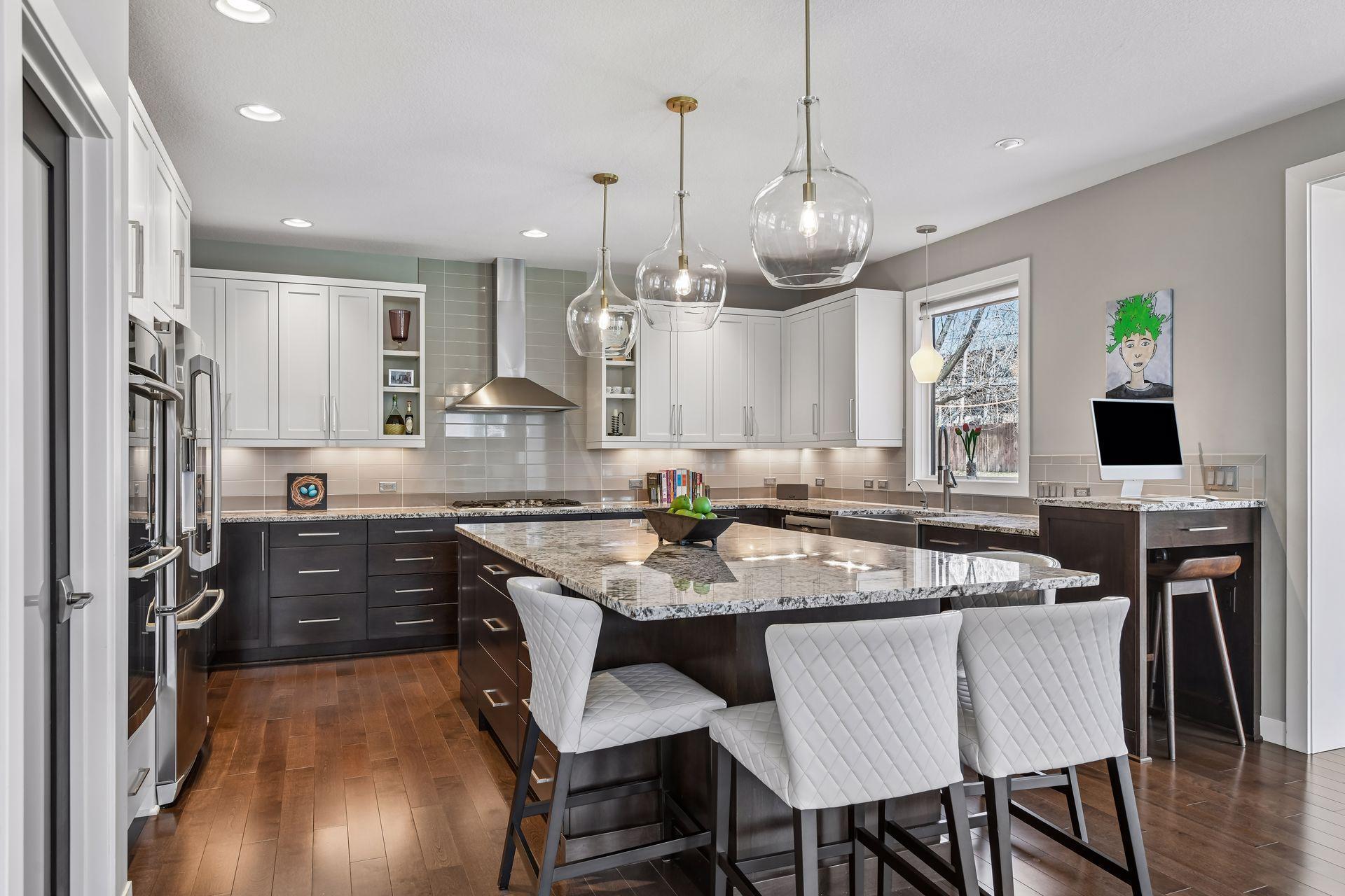 A kitchen to gather in and oversized island