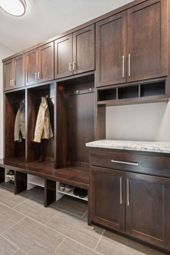 Drop Zone and oversized walk-in closet in mudroom