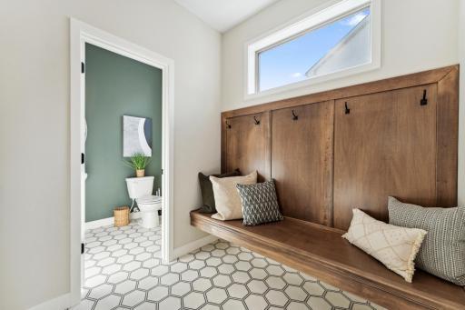 Huge built-in bench is a nice option.