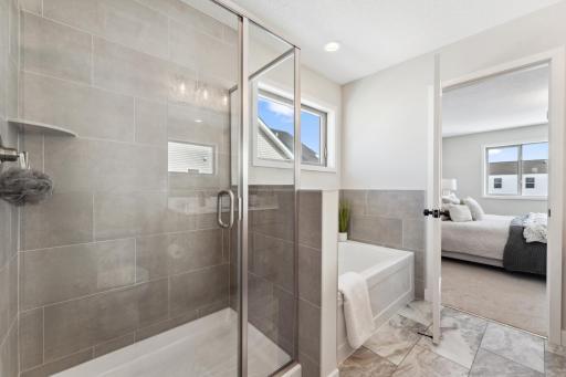 Beautiful tile shower option.