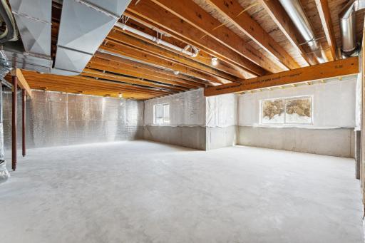 Unfinished lower level waiting for your inspiration.