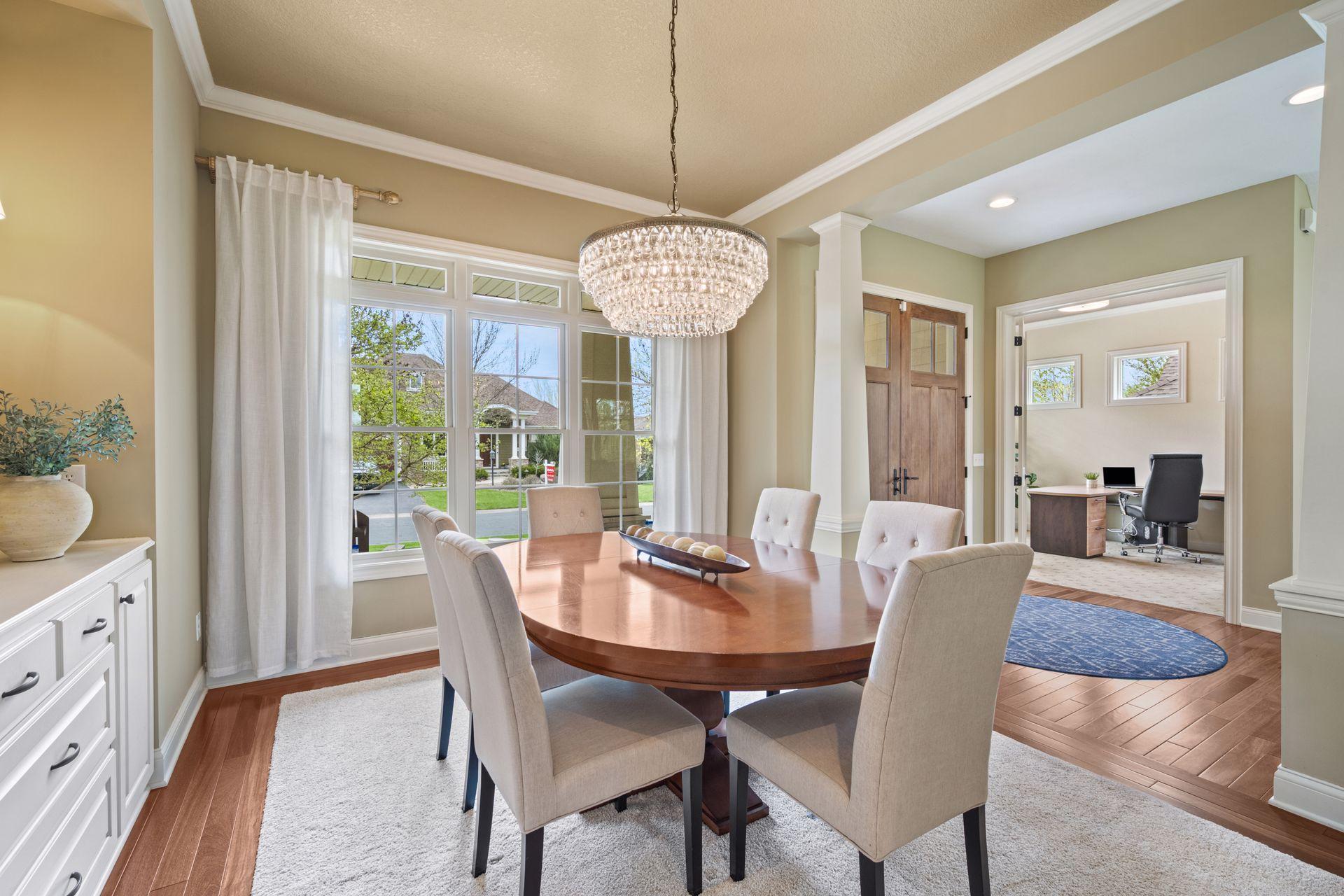 Formal dining area off foyer