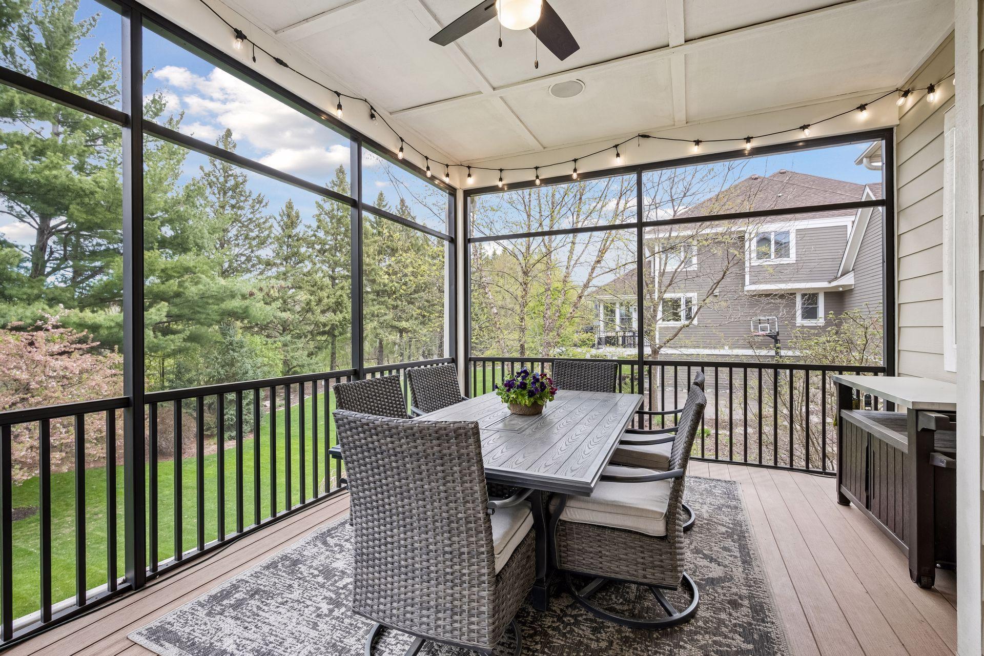 Enjoy the beautiful backyard without the mosquitos in the screen porch