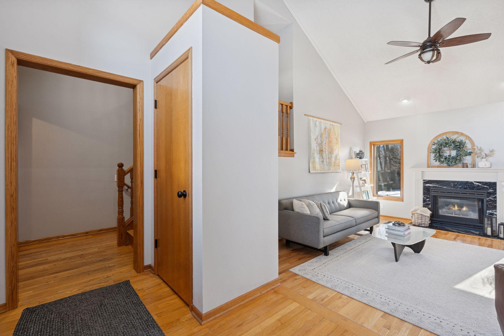 View of the large entry as well as the hallway to the entry off the garage. Plenty of space when hosting large groups.