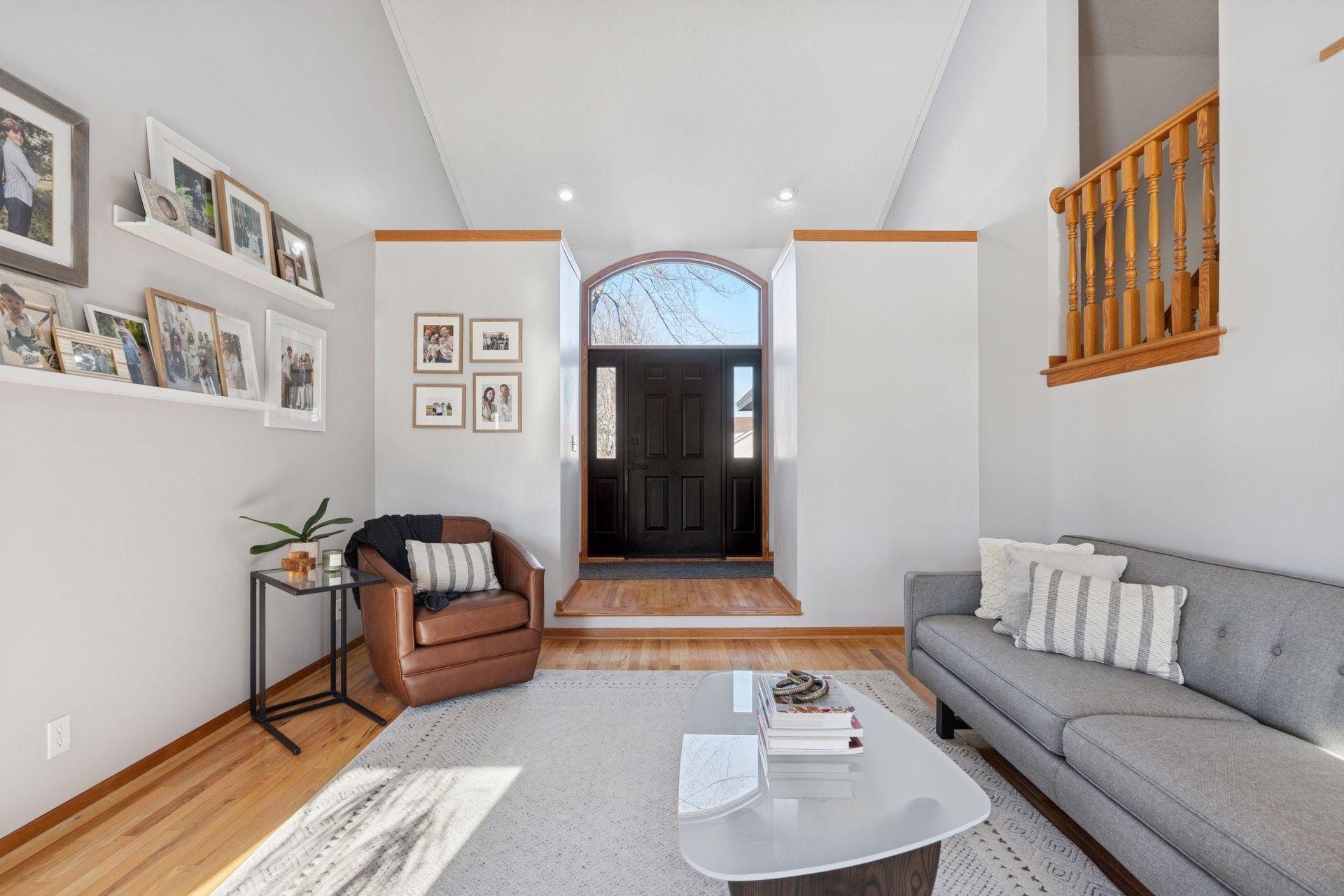 View of the large entry that is well lit and features double closets.