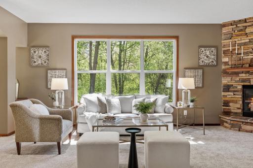 Upon entry you see the woods situated to the back of the home.