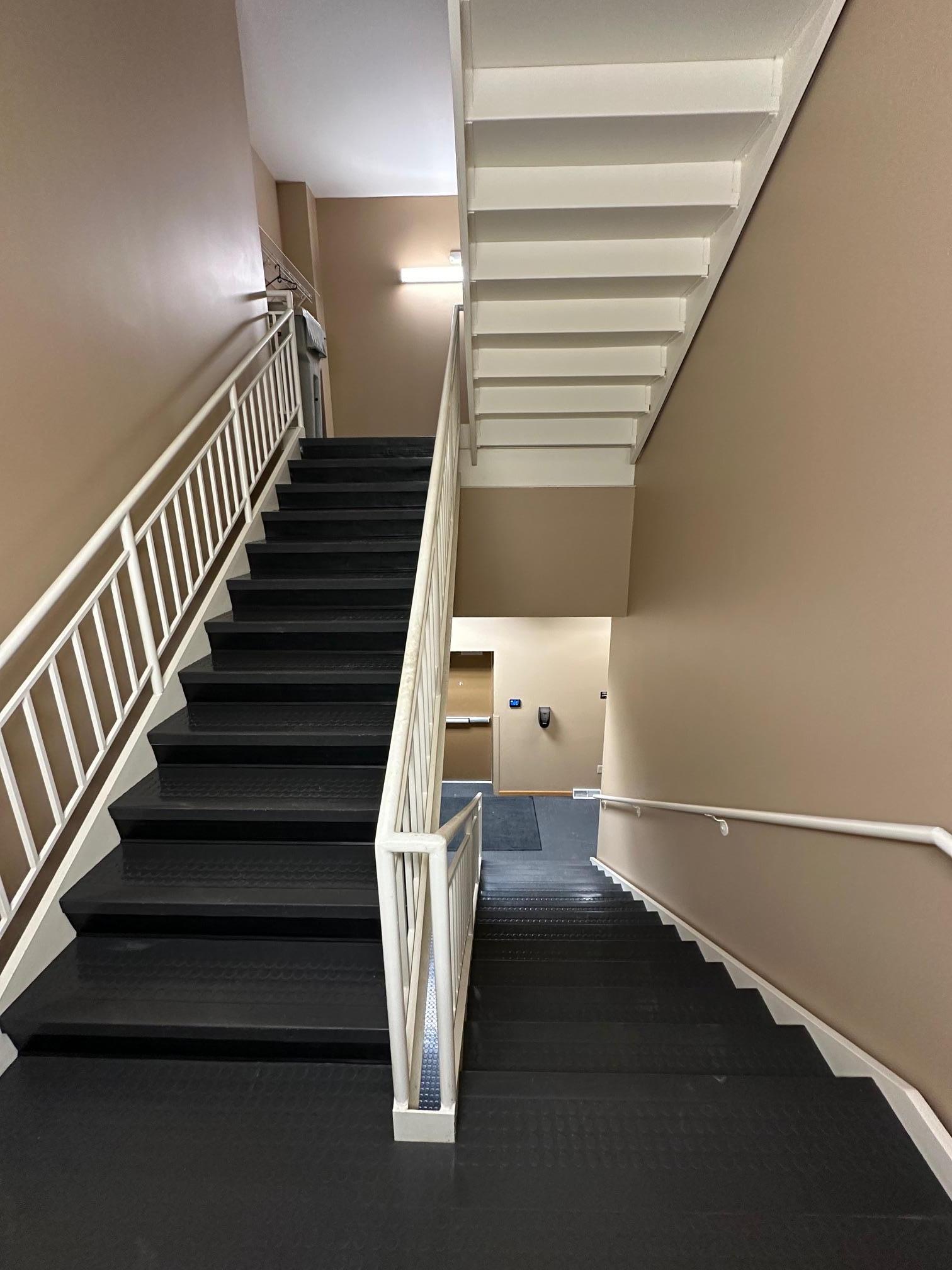 Rear stairway from lower level up third level