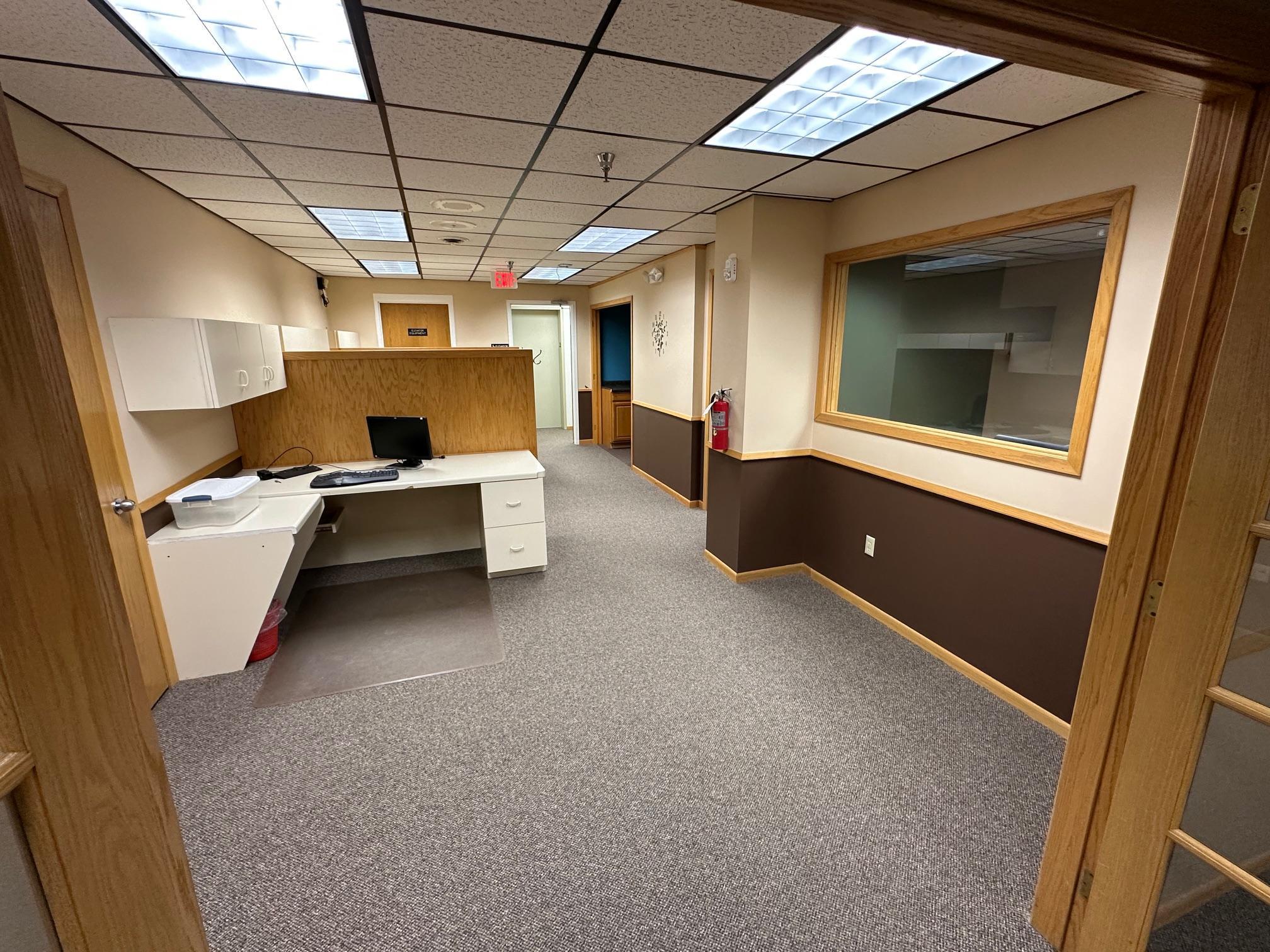 Lower Level with 1 office, 3 cubicles & multiple flex spaces