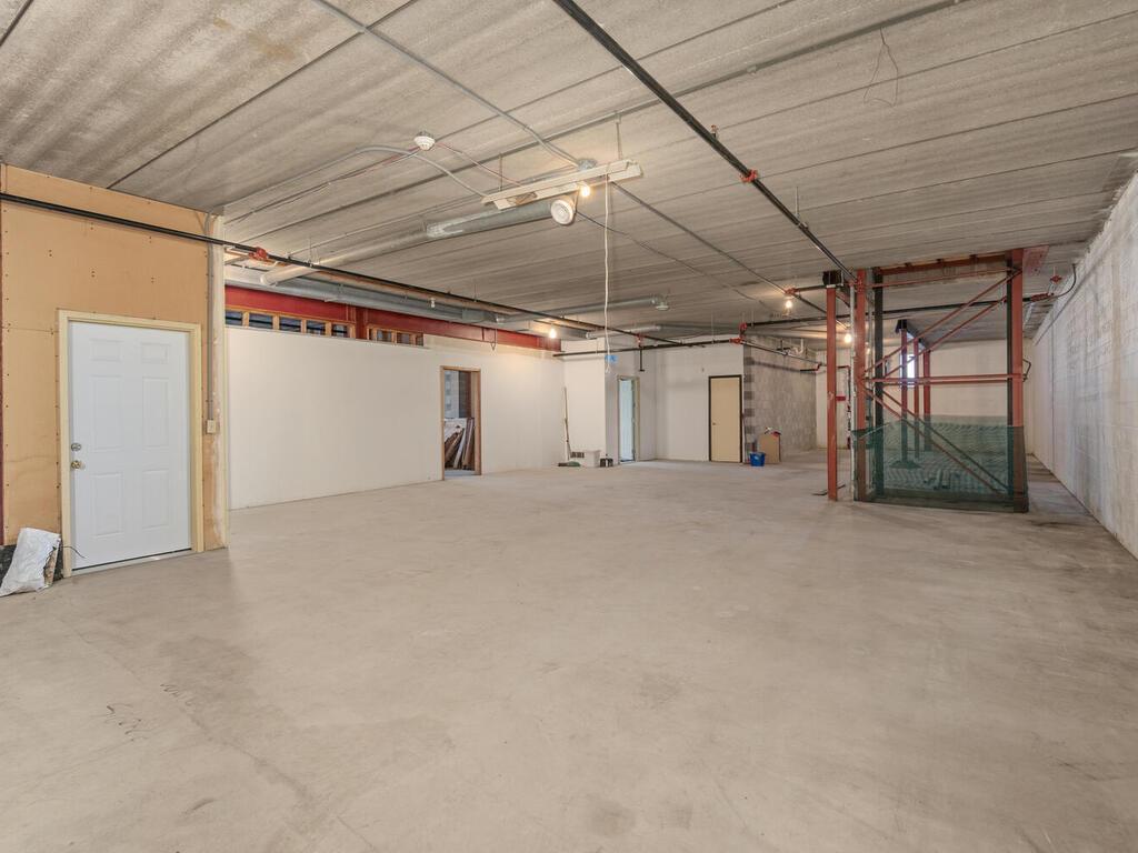 Lower level warehouse area.